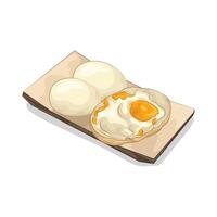 Illustration of fried egg and boiled egg vector