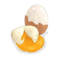 Illustration of soft boiled egg vector