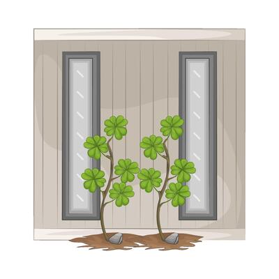 Illustration of house wall