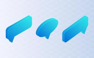 Isometric bubble speech. Set Elemant talk chat on white background vector