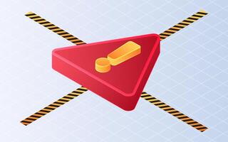 Isometric alert notifications. Emergency alarm on white background vector