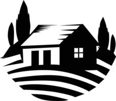 logo symbol house farm isolated in a white background vector