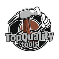 Top quality tools with hammer mascot vector