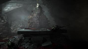 Crowded Cave Exploration With Ancient Monastery Ruins video