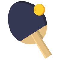 Ping pong racket with ball vector