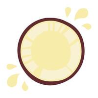 Sliced Fresh Coconut Fruit Healthy Nutrition Illustration vector