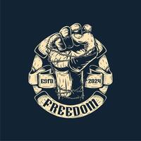 Hands of freedom and thorn fences vector