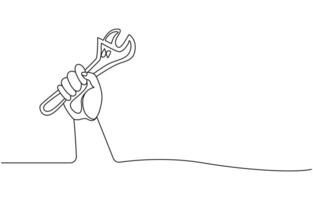 Single continuous line drawing of labor minimalist concept. Banner and logo for labor days. simple line, Labor Day doodle art design hand outline building. pro . vector