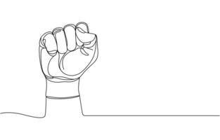 Happy Labour Day simple web banner. Hand, first and wrench. Lettering Labour Day. vector