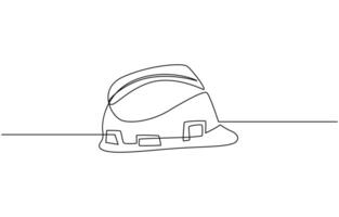 Single continuous line drawing of labor minimalist concept. Banner and logo for labor days. simple line, Labor Day doodle art design hand outline building. pro . vector