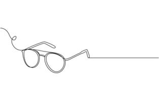 Glasses icon line continuous drawing . One line eyeglasses icon background. Eyeglasses icon. vector