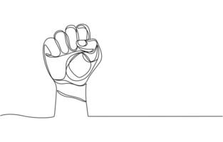 Happy Labour Day simple web banner. Hand, first and wrench. Lettering Labour Day. vector