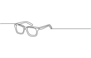 Glasses icon line continuous drawing . One line eyeglasses icon background. Eyeglasses icon. vector