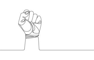 Happy Labour Day simple web banner. Hand, first and wrench. Lettering Labour Day. vector