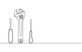 Happy Labour Day simple web banner. Set of tools. vector