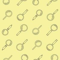 Outline Collection of Magnifying Glass Seamless Pattern illustration Design vector