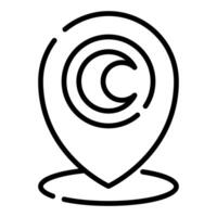 Mosque Pin Location Simple Line Icon Logo Symbol vector