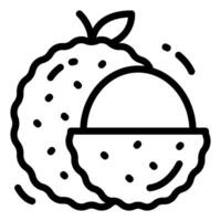 Lychee Simple Line Icon Logo Symbol vector
