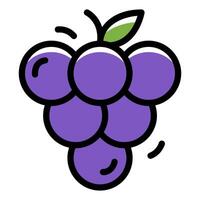 Grape Simple Line Icon Logo Symbol vector