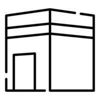 Kaaba in Mecca Simple Line Icon Logo Symbol vector