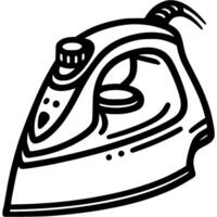 Electric iron doodle icon. Simple minimalistic symbol in black on white background vector