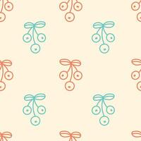 Cranberry Colorful Doodle Seamless Pattern vector