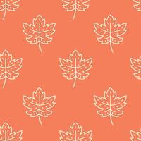 Maple Leaf Doodle Seamless Pattern vector