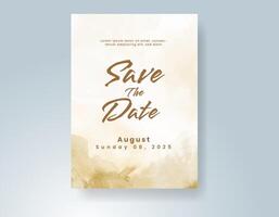 Wedding invitation with abstract watercolor background vector