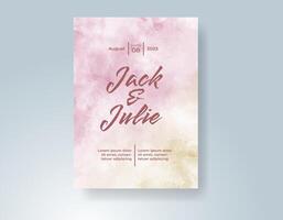 Wedding invitation with abstract watercolor background vector