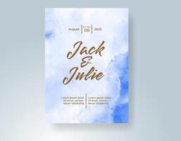 Wedding invitation with abstract watercolor background vector
