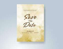Wedding invitation with abstract watercolor background vector