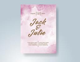 Wedding invitation with abstract watercolor background vector