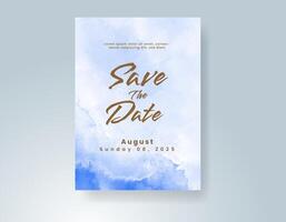 Wedding invitation with abstract watercolor background vector