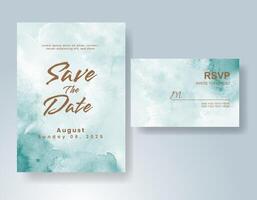 Wedding invitation with abstract watercolor background vector