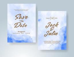 Wedding invitation with abstract watercolor background vector
