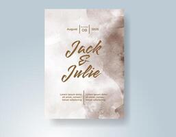 Wedding invitation with abstract watercolor background vector