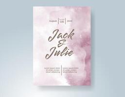 Wedding invitation with abstract watercolor background vector