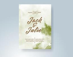 Wedding invitation with abstract watercolor background vector