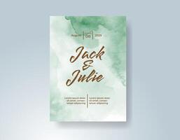 Wedding invitation with abstract watercolor background vector