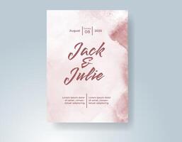 Wedding invitation with abstract watercolor background vector