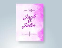 Wedding invitation with abstract watercolor background vector