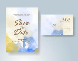 Wedding invitation with abstract watercolor background vector