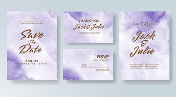 Wedding invitation with abstract watercolor background vector