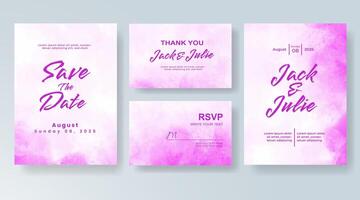 Wedding invitation with abstract watercolor background vector