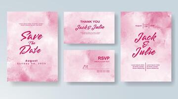 Wedding invitation with abstract watercolor background vector