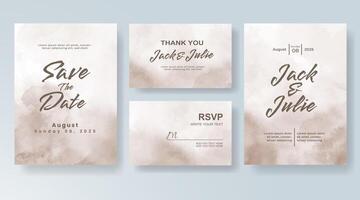Wedding invitation with abstract watercolor background vector