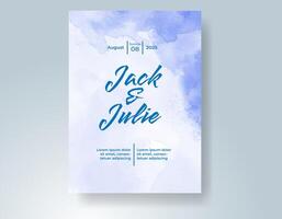 Wedding invitation with abstract watercolor background vector