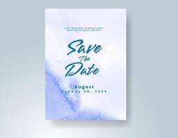 Wedding invitation with abstract watercolor background vector