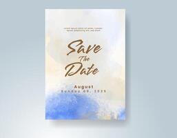 Wedding invitation with abstract watercolor background vector