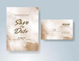 Wedding invitation with abstract watercolor background vector